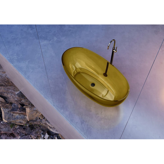 Ванна прозрачная Abber Kristall 170x75 см AT9703Amber, желтый - фото 5