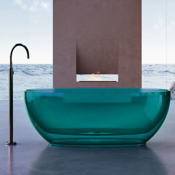 Ванна прозрачная Abber Kristall 170x75 см AT9703Aquamarin, бирюзовый - фото 