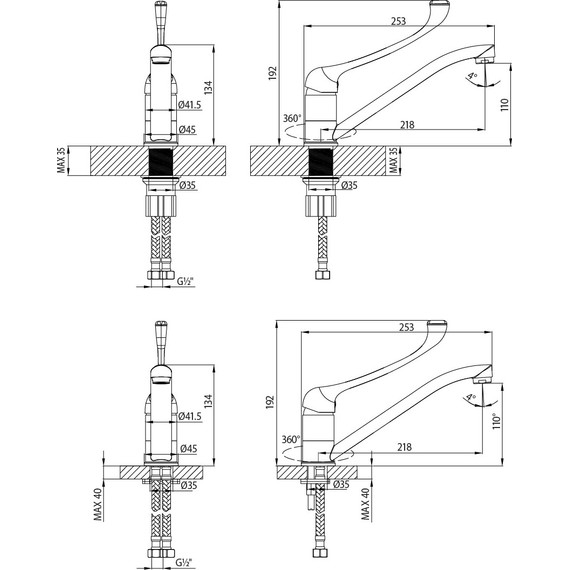Смеситель для кухни/раковины с локтевой (хирургической) ручкой Lemark Project LM4634C - фото 2