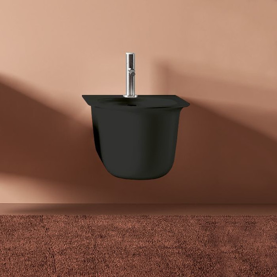 Биде подвесное ArtCeram Chic CHB001 17 00, чёрный матовый - фото 2