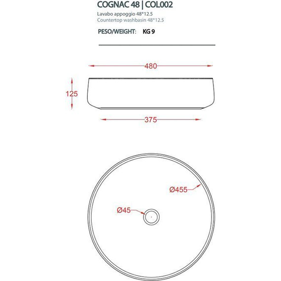 Раковина-чаша ArtCeram Cognac 48 см COL002 40 00, tortora - фото, картинка 2 Раковина-чаша ArtCeram Cognac 48 см COL002 40 00, tortora - фото 2