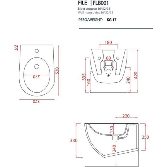Биде подвесное ArtCeram File 2.0 FLB001 42 00, verde petrolio - фото 2