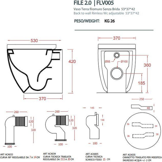 Унитаз приставной ArtCeram File 2.0 FLV005 39 00, cocoa - фото 2