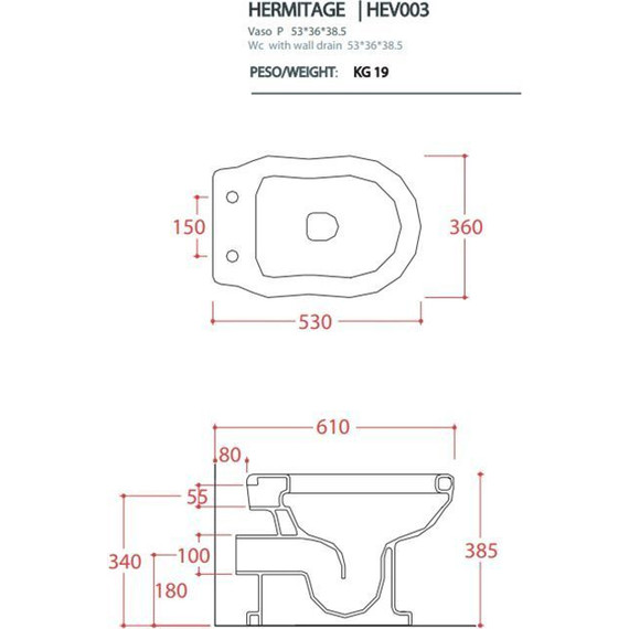 Унитаз приставной ArtCeram Hermitage HEV003 03 00 nero, чёрный - фото 2