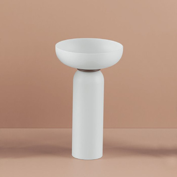 Раковина с пьедесталом ArtCeram Jolie 50 см JOL001 05 00, белый матовый/moka - фото 