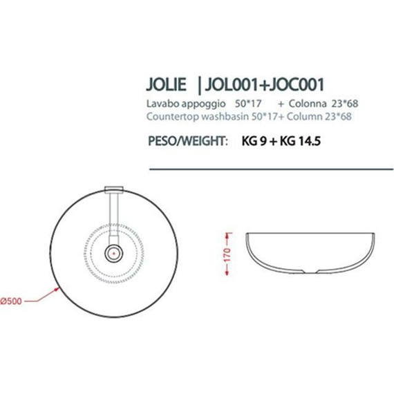 Раковина-чаша ArtCeram Jolie 50 см JOL001 17 00, чёрный матовый - фото, картинка 2 Раковина-чаша ArtCeram Jolie 50 см JOL001 17 00, чёрный матовый - фото 2