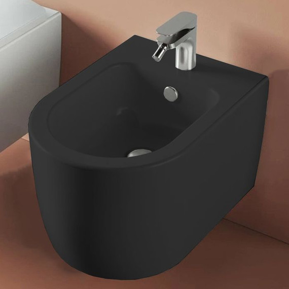 Биде подвесное ArtCeram Monet MNB001 17 00, чёрный матовый - фото 2