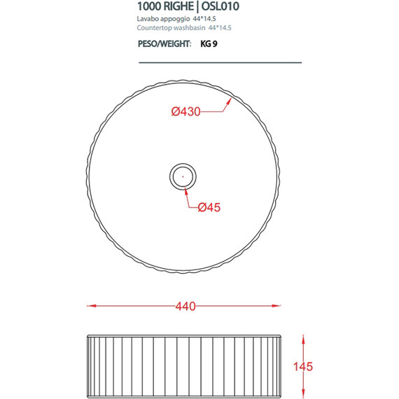 Раковина-чаша ArtCeram Millerighe 45 см OSL010 17 00, чёрный матовый - фото 2