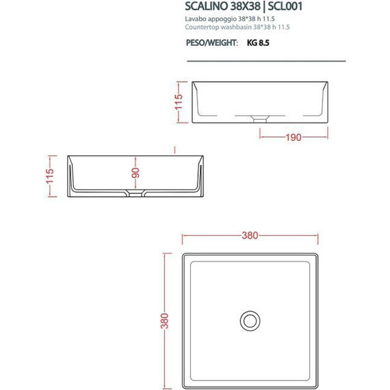 Раковина-чаша ArtCeram Scalino 38 см SCL001 16 00, blu zaffiro - фото 2