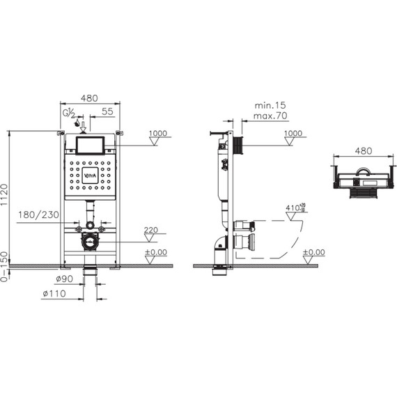 Инсталляция для унитаза Vitra V-Fix Core 732-5800-01 - фото 4