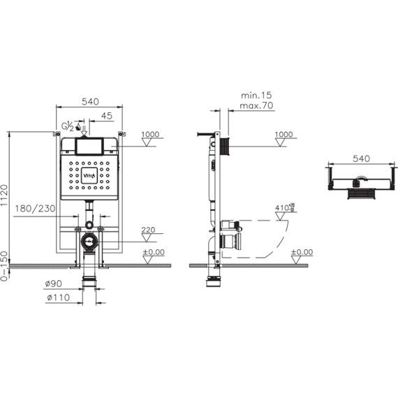 Инсталляция для унитаза Vitra V-Fix Core 738-5800-01 - фото 4