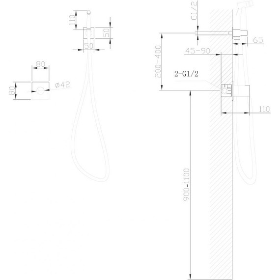 Набор для гигиенического душа Abber Rund AF8725NG, никель - фото 4