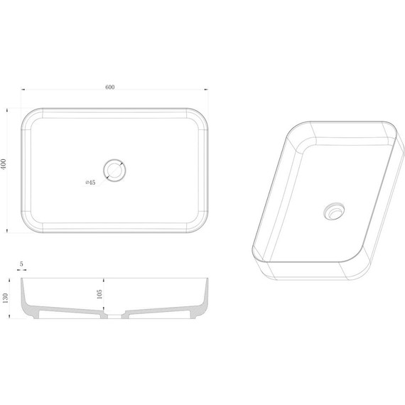 Раковина-чаша Azario 60 см AZ-1358S - фото 6