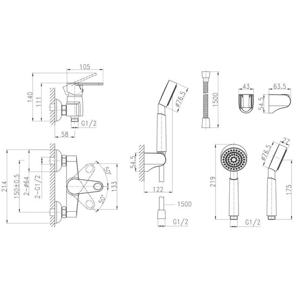 Смеситель для душа Cersanit Cari A63029 - фото 10