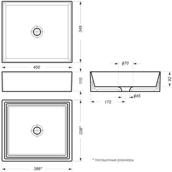 Раковина-чаша Sanita Luxe Novel Slim 40 WB.CT/Novel/40-N.Slim/WHT.G/S1 - фото 6