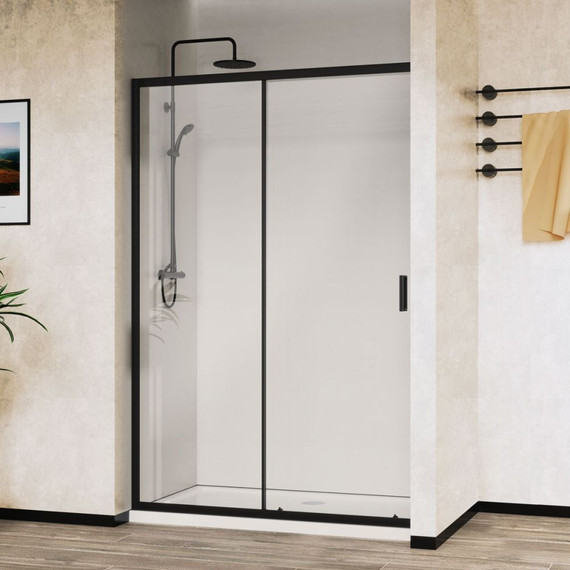 Душевая дверь Vincea City 110 см VDS-5CT110CLB, черный/прозрачное - фото 2