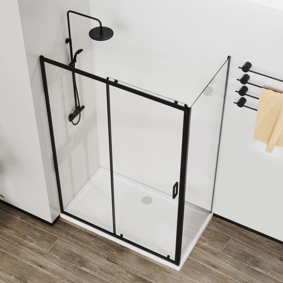 Душевое ограждение Vincea City 120x90 см VSR-5CT9012CLB, черный/прозрачное - фото 2