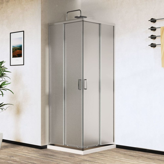 Душевое ограждение Vincea City 80x80 см VSS-5CT800MT, хром/текстурное - фото 