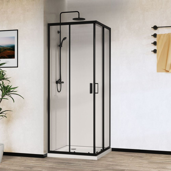 Душевое ограждение Vincea City 100x80 см VSS-5CT8010CLB, черный/прозрачное - фото 2