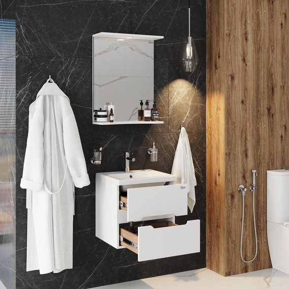 Тумба подвесная с раковиной Onika Айленд 50 см 105021 (раковина Como 50) - фото 6