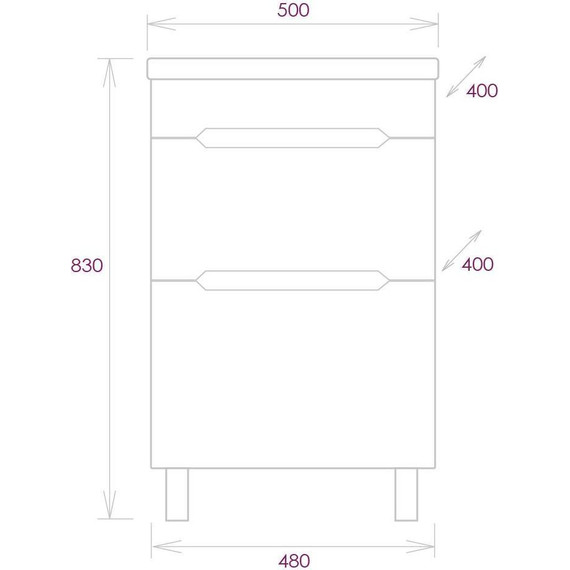 Тумба напольная с раковиной Onika Айленд 50 см 105039 - фото 9