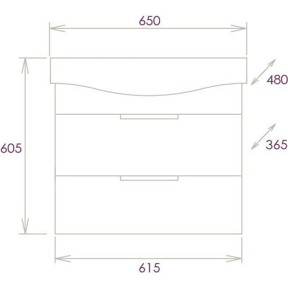 Тумба подвесная с раковиной Onika Девис 65 см 106546, бетон чикаго - фото 11