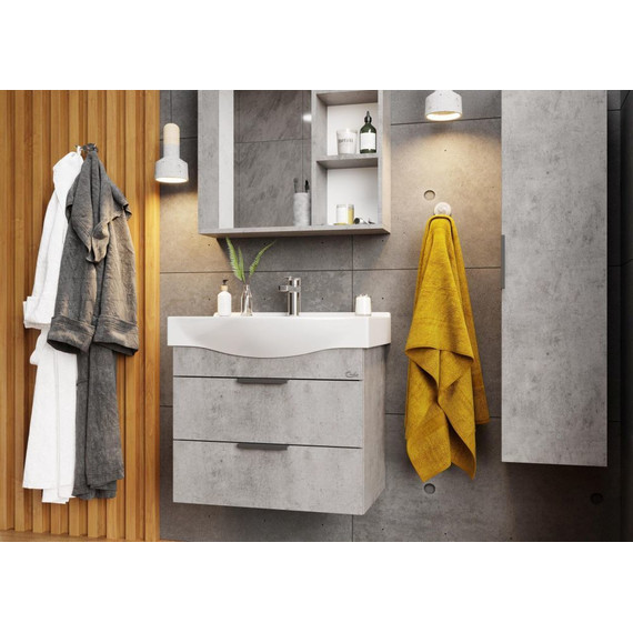 Тумба подвесная с раковиной Onika Девис 65 см 106546, бетон чикаго - фото 6