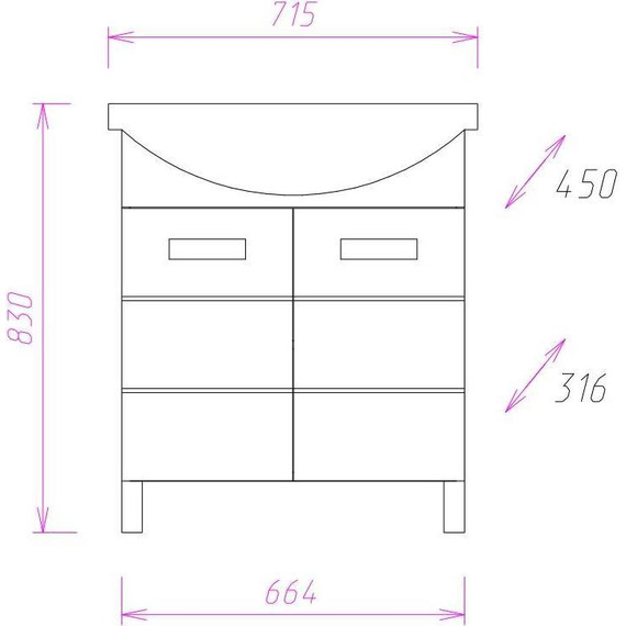 Тумба напольная с раковиной Onika Балтика 70 см 107028 (с корзиной) - фото, картинка 7 Тумба напольная с раковиной Onika Балтика 70 см 107028 (с корзиной) - фото 7