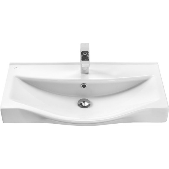 Тумба подвесная с раковиной Onika Девис 80 см 108048, бетон чикаго - фото 7