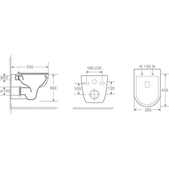 Инсталляция Loranto с подвесным безободковым унитазом Azario Pavia 4501+AZ-2142 - фото 13