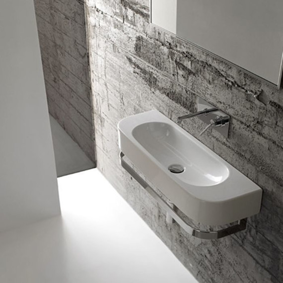 Раковина подвесная Globo Forty3 70 см SCT70.BI - фото, картинка 2 Раковина подвесная Globo Forty3 70 см SCT70.BI - фото 2