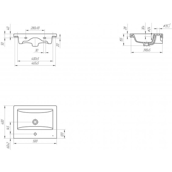 Тумба подвесная с раковиной Onika Легран 50 см 105031, дуб галифакс (раковина Como 50) - фото 10