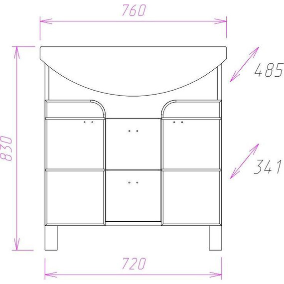 Тумба напольная с раковиной Onika Стиль 75 см 107512, белая/ясень шимо - фото 8