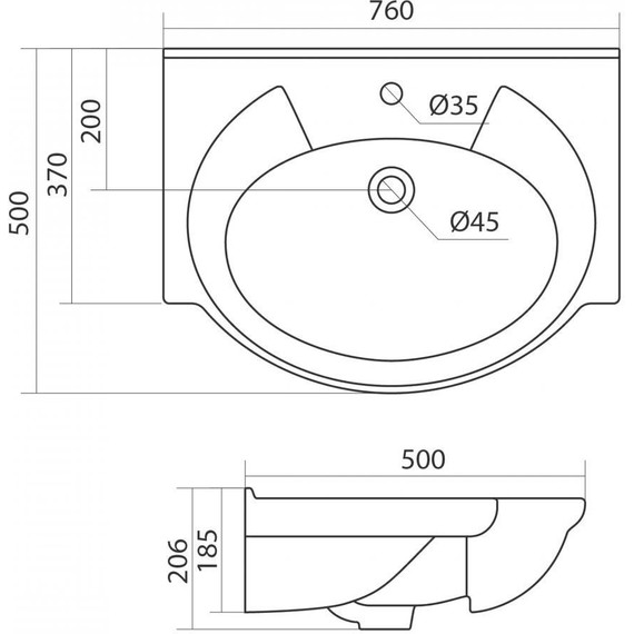 Тумба напольная с раковиной Onika Моника 75 см 107502 (с корзиной) - фото 6