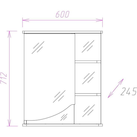 Зеркало-шкаф Onika Виола 60 см L 206003 - фото 2