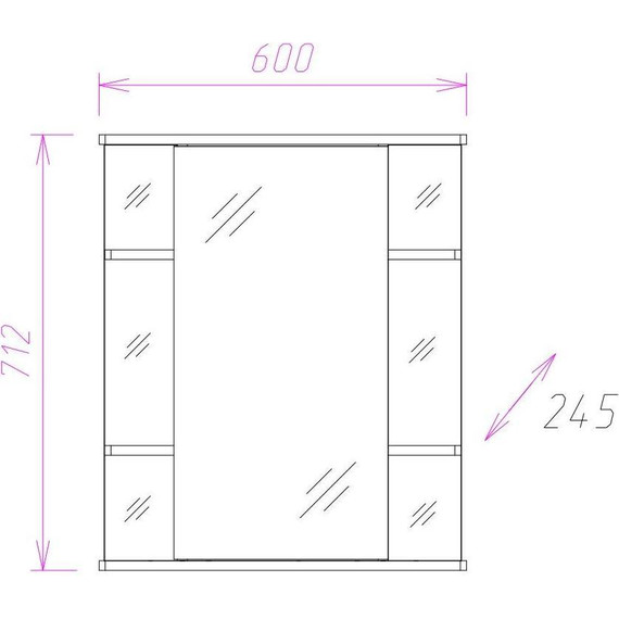 Зеркало-шкаф Onika Глория 60 см L 206007 - фото 2