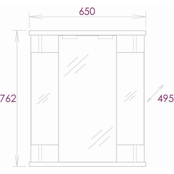 Зеркало-шкаф Onika Валерия 65 см R 206505 - фото 6