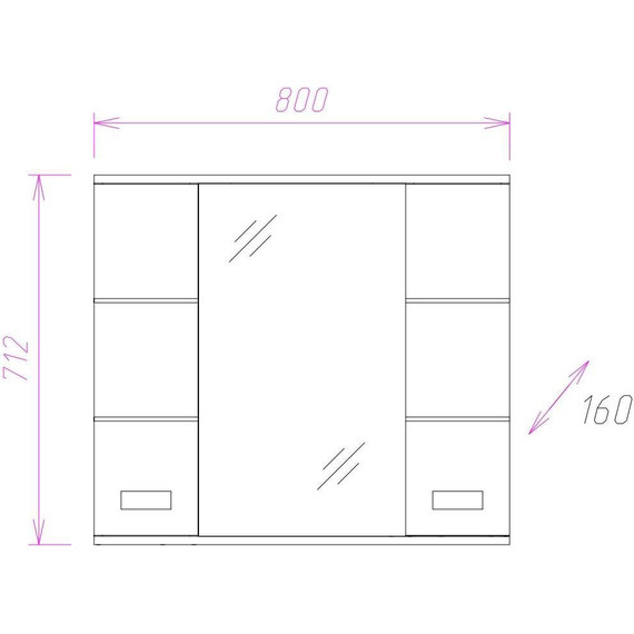 Зеркало-шкаф Onika Балтика 80 см 208024 - фото 3