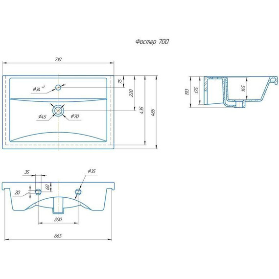 Тумба напольная с раковиной Onika Тимбер 70 см 107056, белый матовый/дуб сонома - фото, картинка 9 Тумба напольная с раковиной Onika Тимбер 70 см 107056, белый матовый/дуб сонома - фото 9