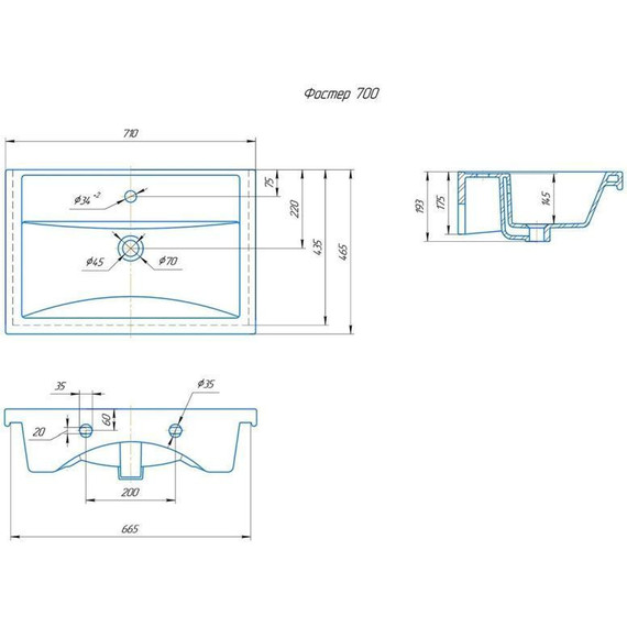 Тумба напольная с раковиной Onika Тимбер 70 см 107057, серый матовый/дуб сонома - фото, картинка 9 Тумба напольная с раковиной Onika Тимбер 70 см 107057, серый матовый/дуб сонома - фото 9
