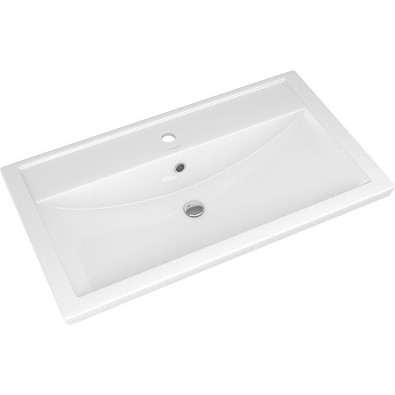 Тумба напольная с раковиной Onika Тимбер 80 см 108053, серый матовый/дуб сонома (раковина Фостер 80) - фото 8