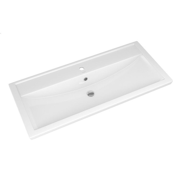 Тумба напольная с раковиной Onika Тимбер 100 см 110011, белый матовый/дуб сонома - фото 8