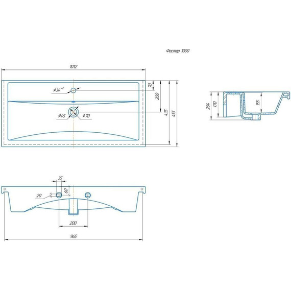 Тумба напольная с раковиной Onika Тимбер 100 см 110010, серый матовый/дуб сонома - фото 9