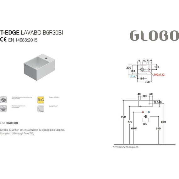 Раковина-чаша Globo T-Edge 30 см B6R30BI - фото, картинка 2 Раковина-чаша Globo T-Edge 30 см B6R30BI - фото 2