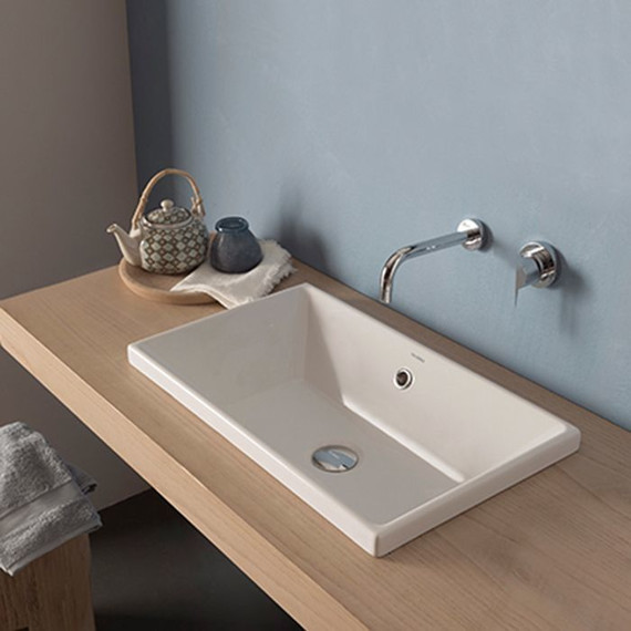 Раковина врезная на столешницу Globo Stockholm 55 см FO056.BI - фото, картинка 2 Раковина врезная на столешницу Globo Stockholm 55 см FO056.BI - фото 2