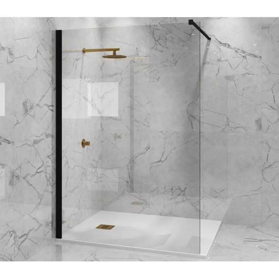 Душевая перегородка Paini 110 см PAINI-WalkIN110C (стекло 8 мм) с кронштейном в комплекте, чёрный/прозрачное - фото 3