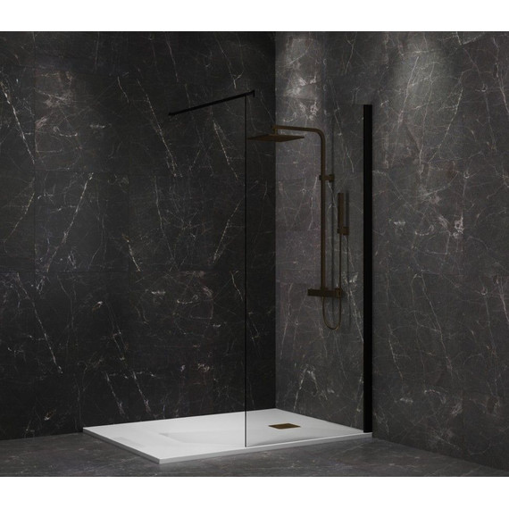 Душевая перегородка Paini 100 см PAINI-WalkIN100C (стекло 8 мм) с кронштейном в комплекте, чёрный/прозрачное - фото 4