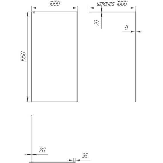 Душевая перегородка Paini 100 см PAINI-WalkIN100C (стекло 8 мм) с кронштейном в комплекте, чёрный/прозрачное - фото 8