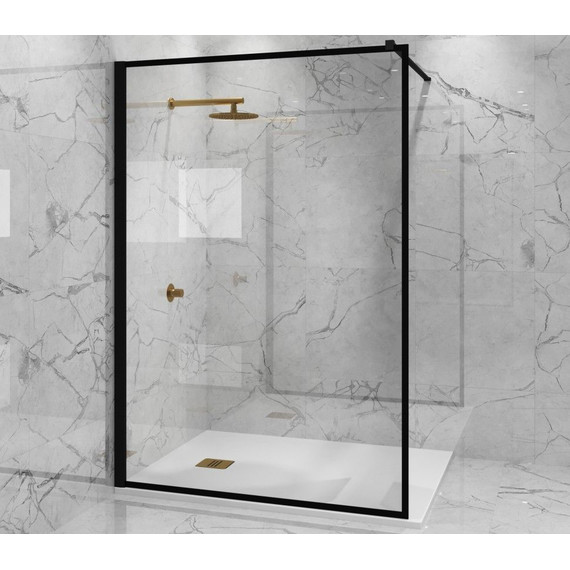 Душевая перегородка Paini 110 см PAINI-WalkIN110F (стекло 8 мм) с кронштейном в комплекте, чёрный/прозрачное - фото 3