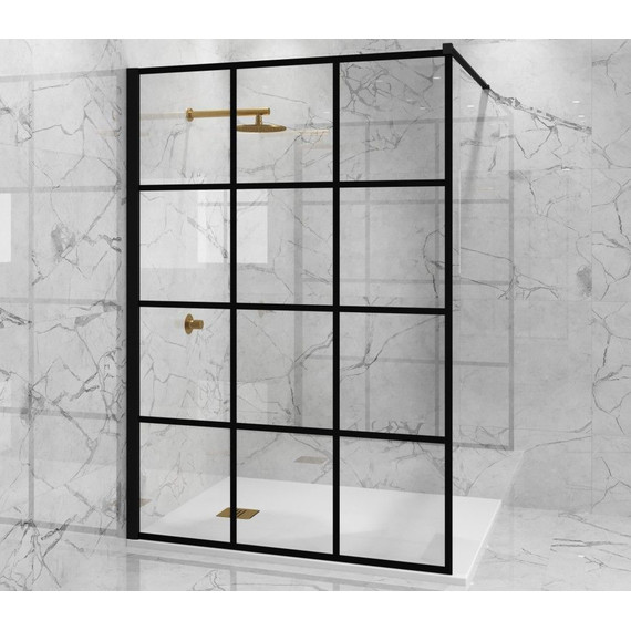 Душевая перегородка Paini 100 см PAINI-WalkIN100G (стекло 8 мм) с кронштейном в комплекте, чёрный/прозрачное - фото 3